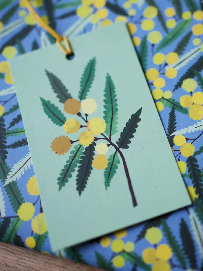 illustrated mimosa gift tags