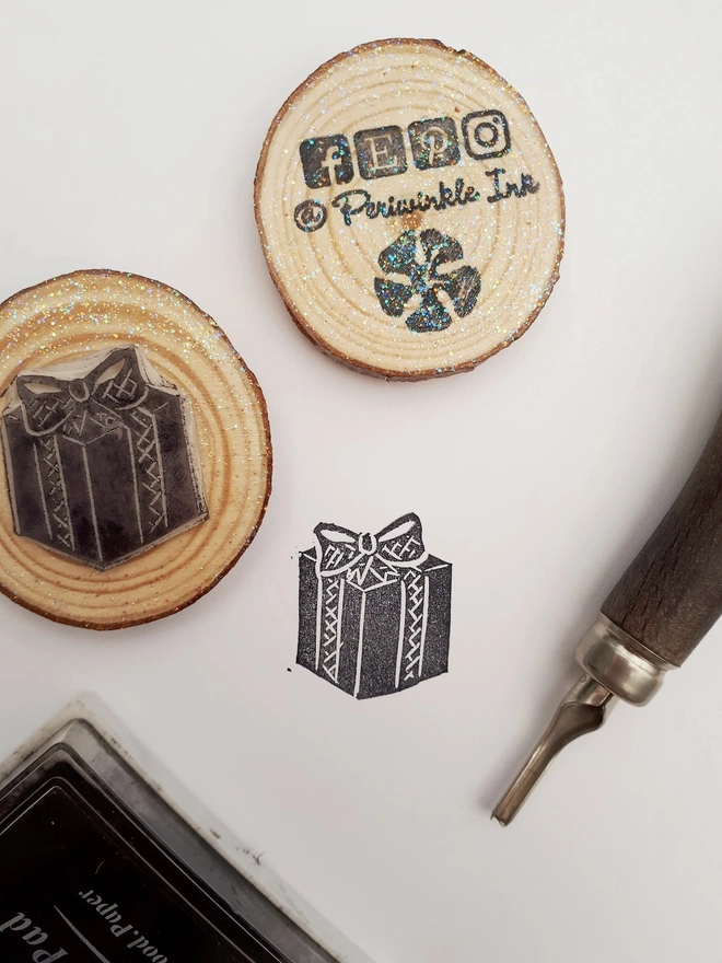 Wrapped Present Ink Stamps