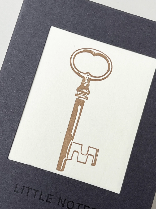 The window of the Secret treasures gift box with the Gold key design, all made in the UK