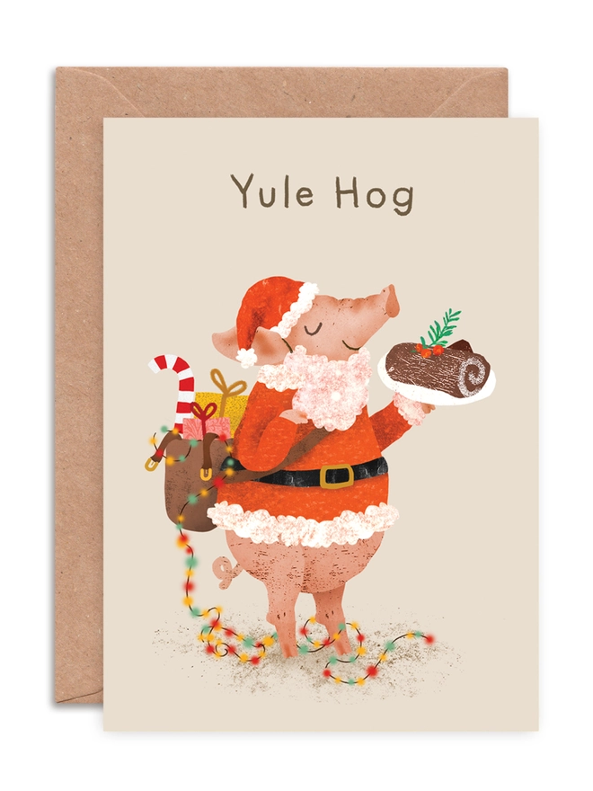 multipack set pack assorted christmas cards pig hog pun funny holiday kid's children's adults cute animal