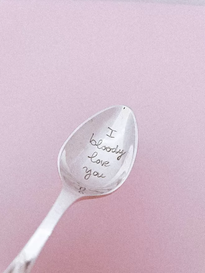 I Bloody Love You Engraved Vintage Spoon