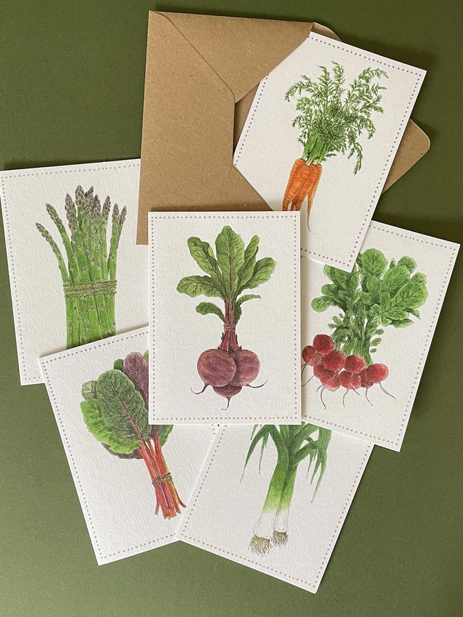 Garden Lover's Vegetable Notecards (Pack Of 6)