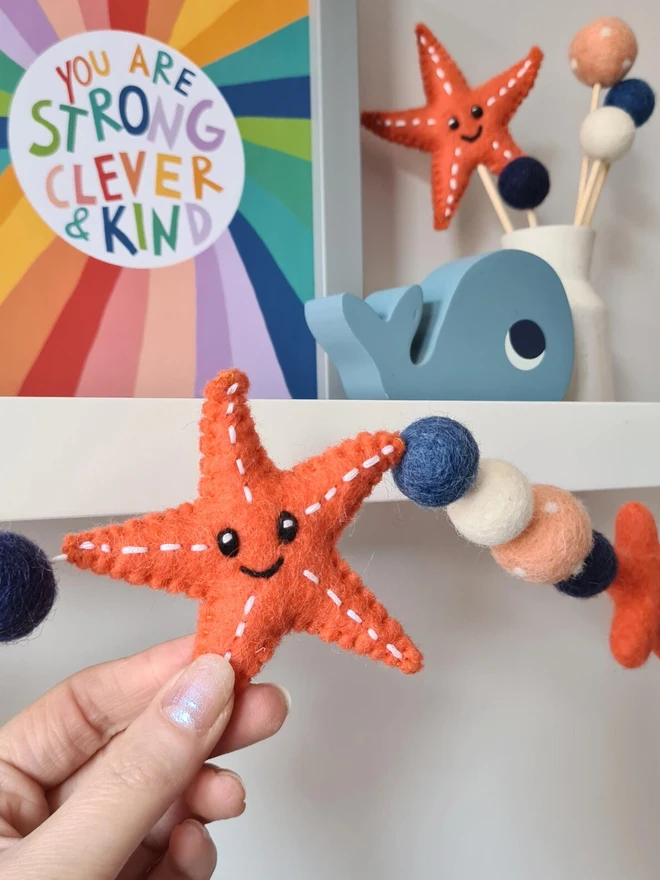 Starfish Garland Ocean Nursery Decor