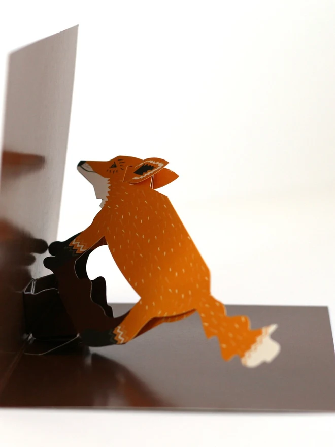 3d fox pop up card