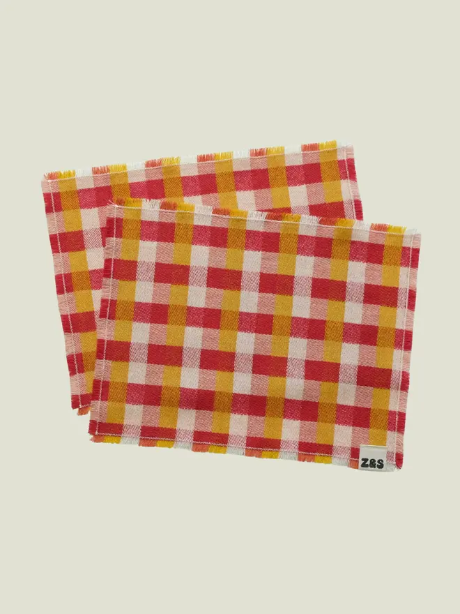 Rhubarb & Custard Placemats. A set of two placemats.