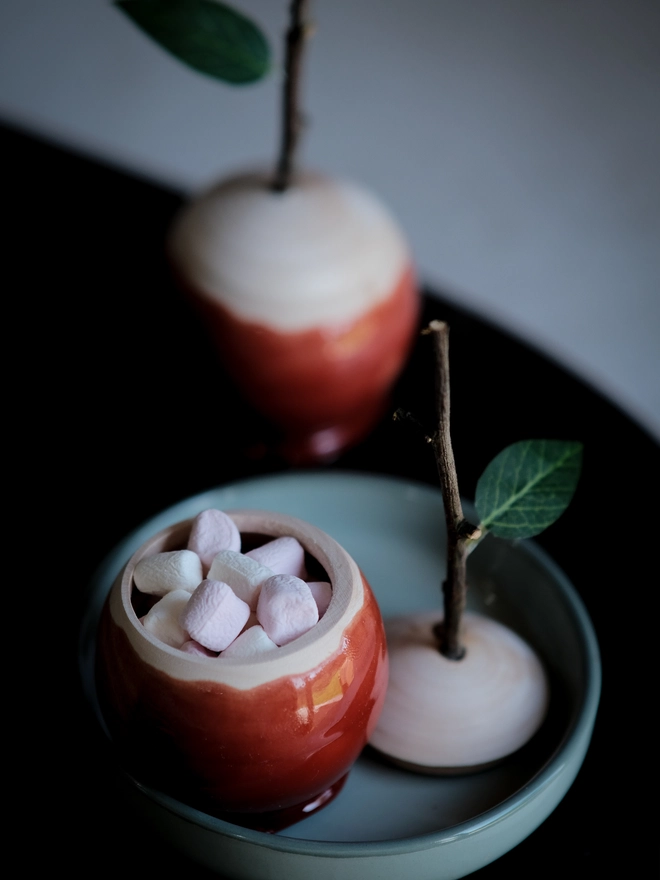 Autumn Decoration Wooden Toffee Apple