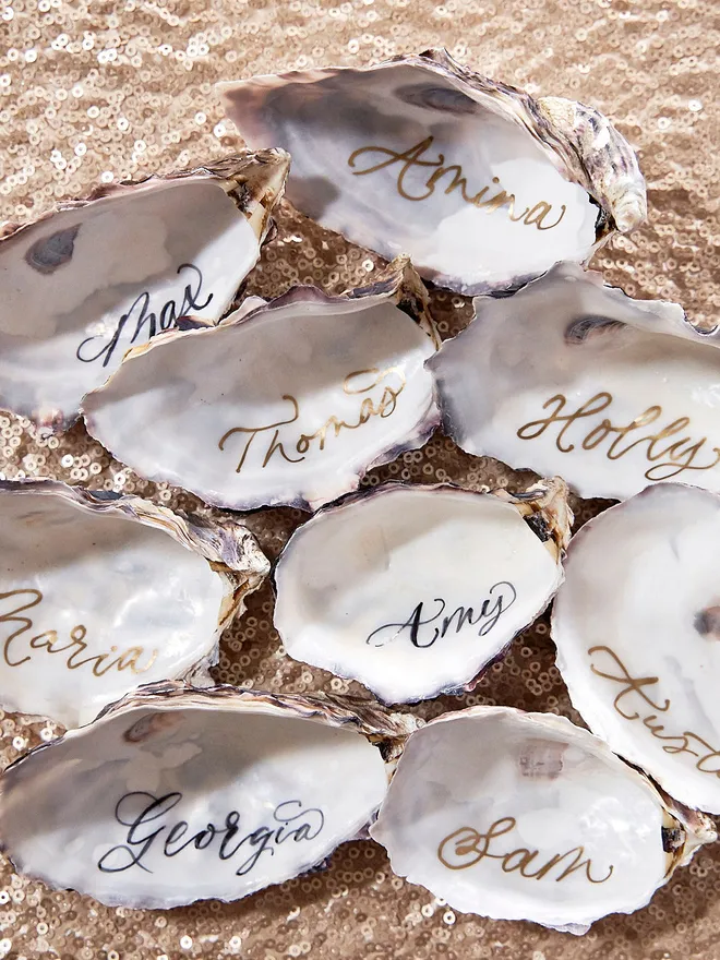 Seashell place cards