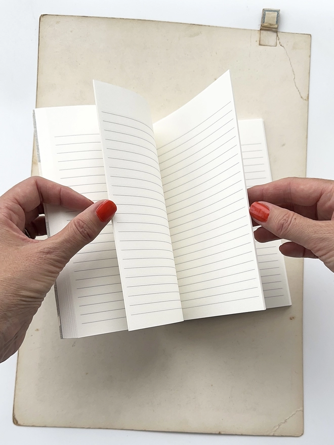 flip through lined notebook