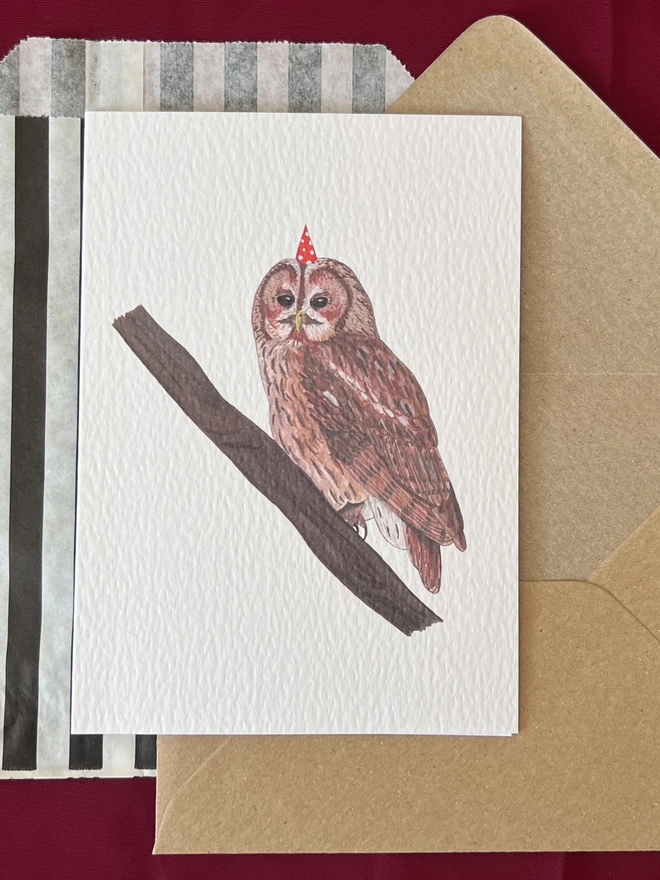 Party Tawny Owl Card