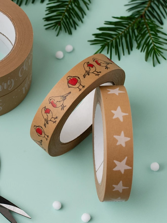 Christmas Robin Kraft Paper Tape