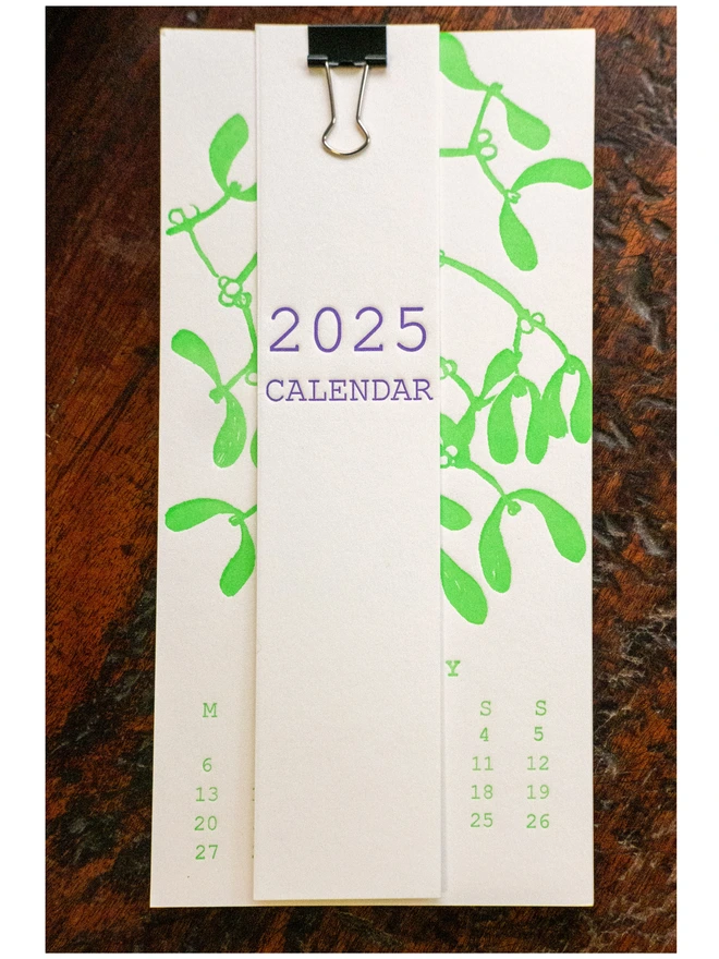 Front of calendar as packaged