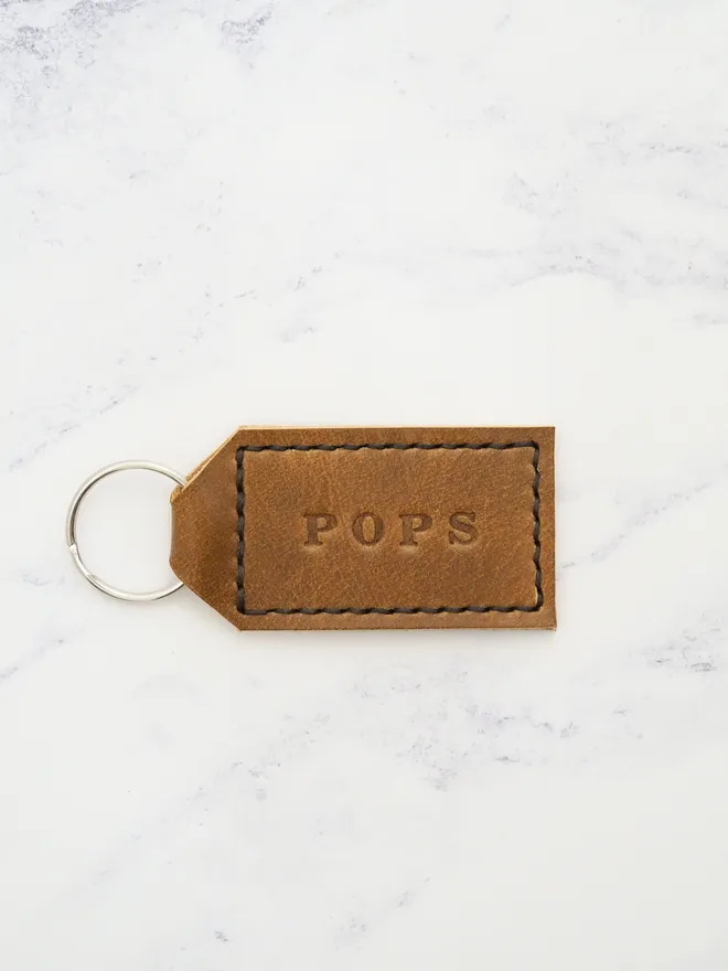 pops leather key ring