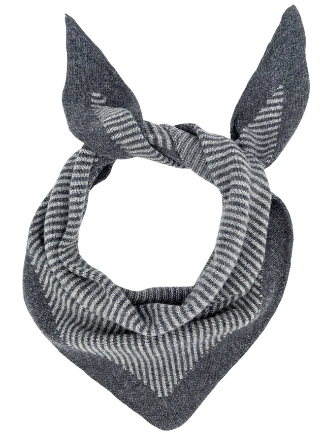 charcoal & mid-grey lambswool triangle scarf