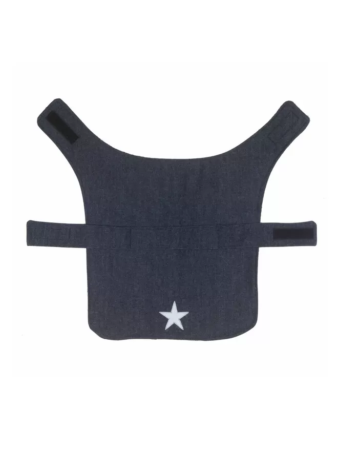 Denim Dog Coat With Silver Reflective Star On Bum