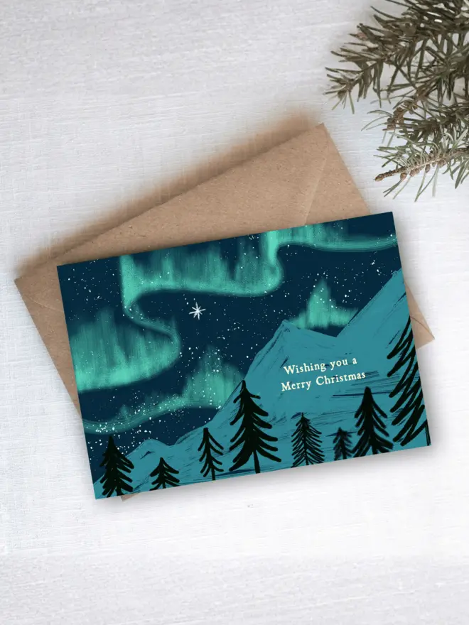 Northern Lights Christmas Card