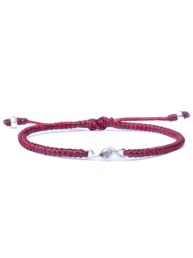 red cord treble clef bracelet