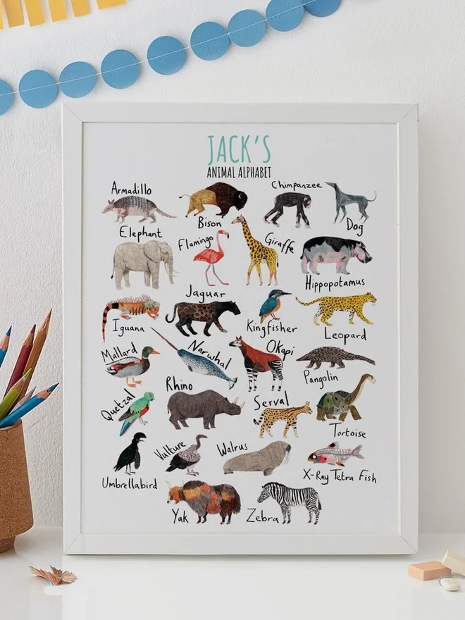 Personalised Animal Alphabet Print