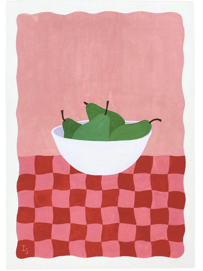 'Pears On Pink' Limited Edition Print