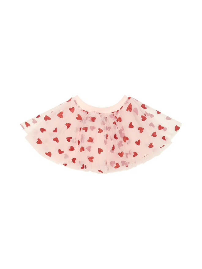 Pale Pink Tutu with Red Glitter Hearts