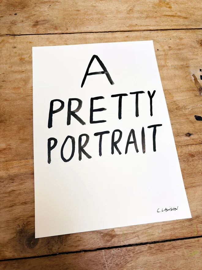 A Pretty Portrait ink drawing by Chloe Lawson
