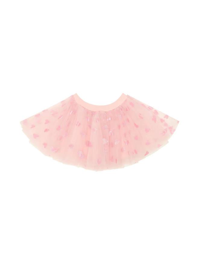Pale Pink Tutu with Pink Glitter Hearts