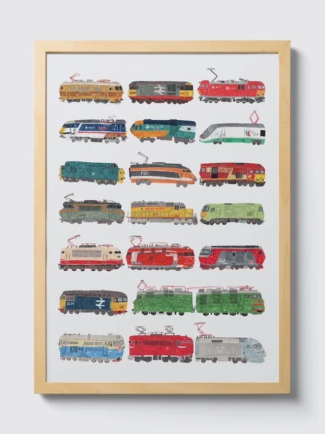 Vintage Trains Print