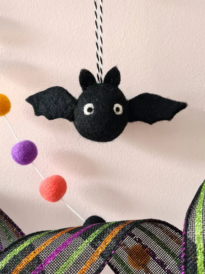 Hanging Felt Bat Halloween Decoration 