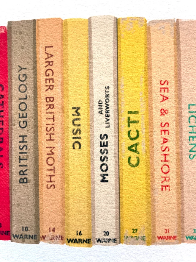 Detail of yellow book spines