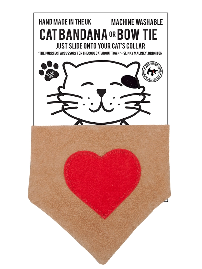 Slip on Cat Bandana - Heart