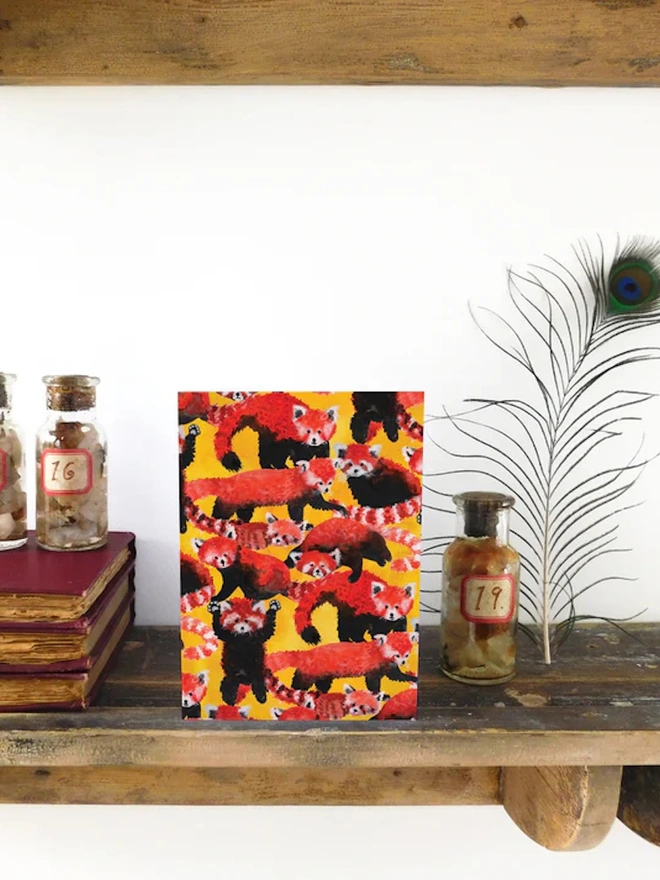 Pack of Red Pandas Print Greetings Card