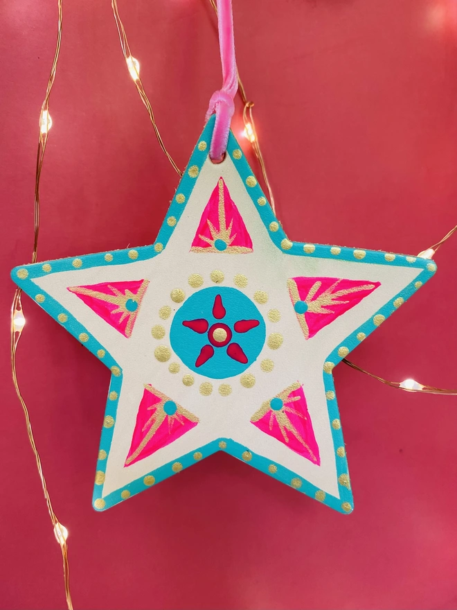 hand painted star decoration