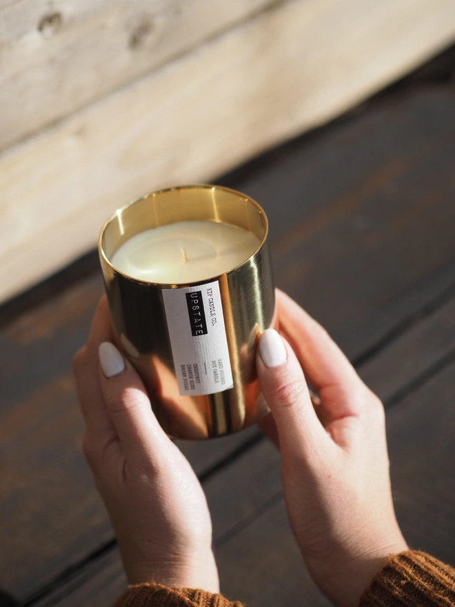 Orange rind chestnut candle