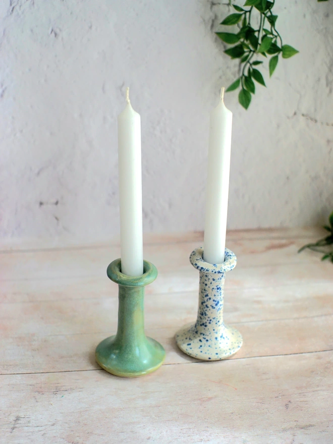 candlestick holders duo, Jenny Hopps Pottery, candle holder, candle gift, Ceramic gift