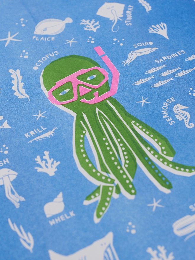 Octopus Riso Print