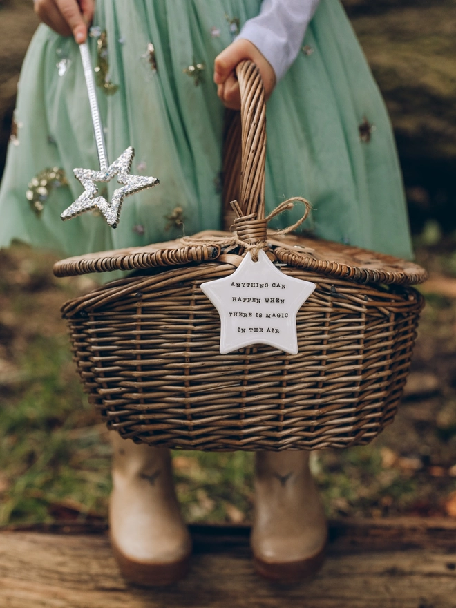 personalised quote wicker basket