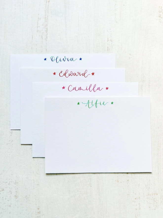 Personalised Star Name Notecards