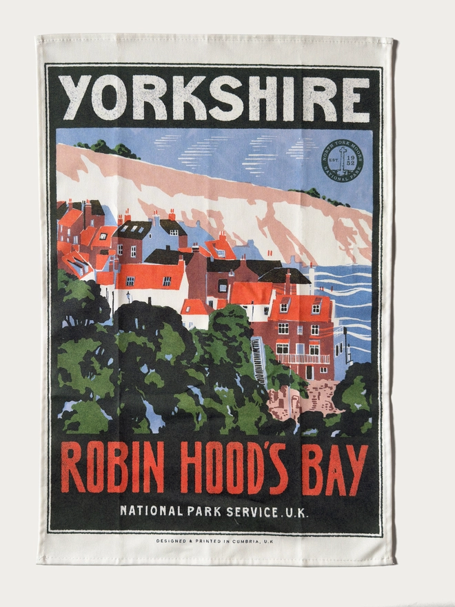 Visit Robin Hood's Bay Full Tea Towel
