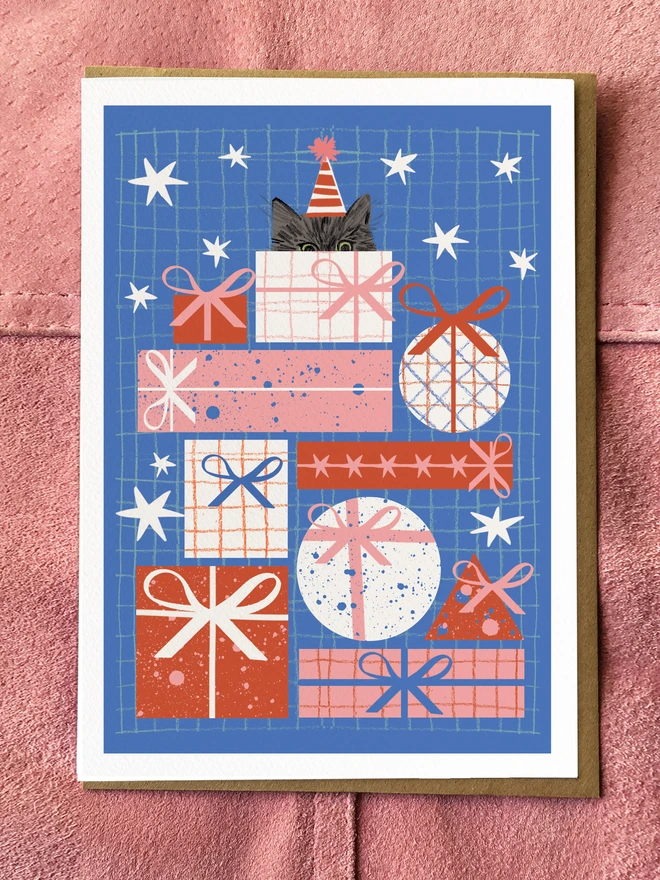 Cat Christmas Presents Card