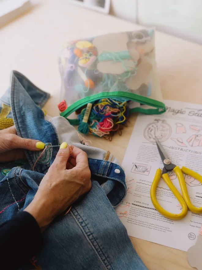 Magic stitch embroidery kit