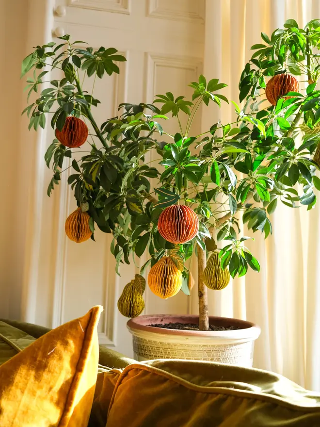 Lemon Honeycomb Ornament (Set Of 6)