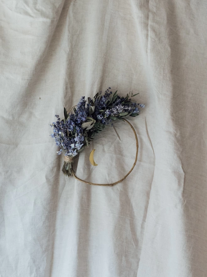 Dried Flower Wreath on a White Background