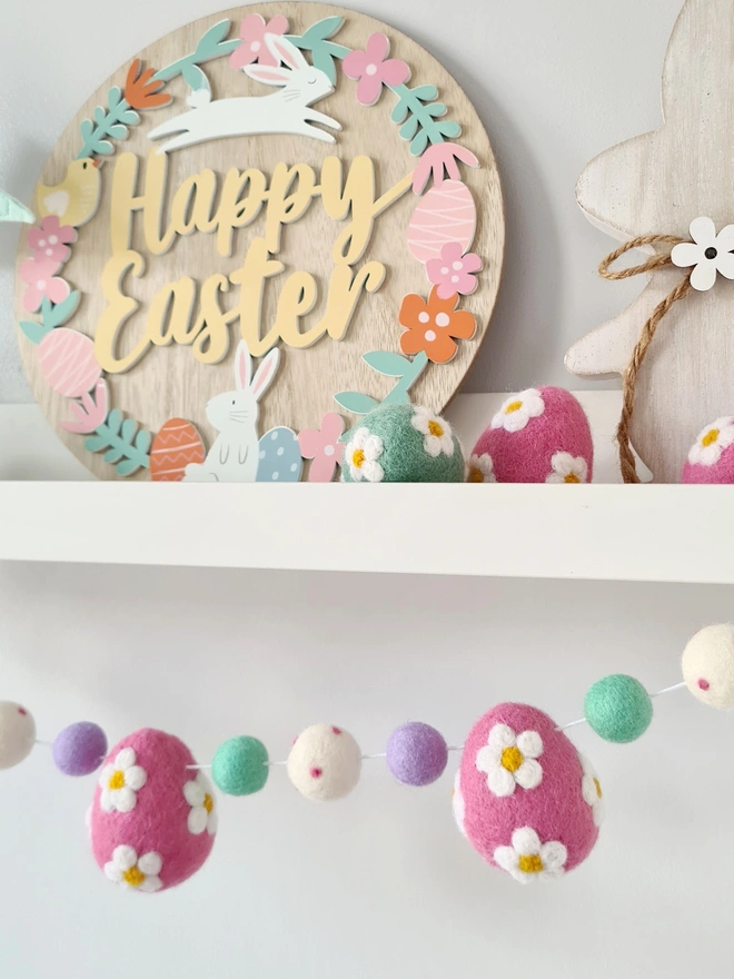 Felt Flower Easter Egg