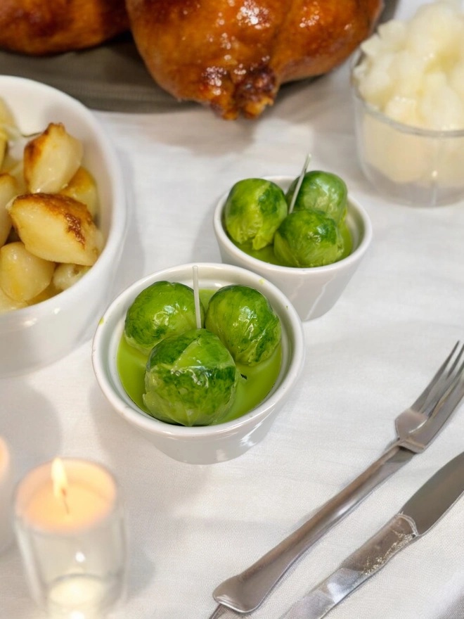 Brussel sprout candle