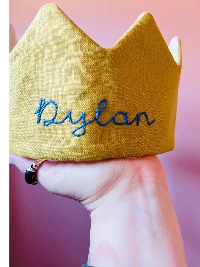 Yellow crown fabric crown birthday crown handmade crown gold crown 