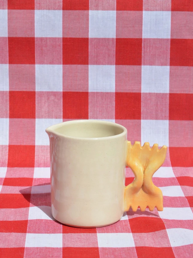 Farfalle pasta milk jug