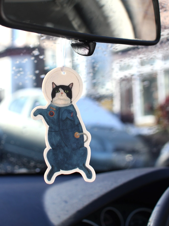 Space cat car air freshener