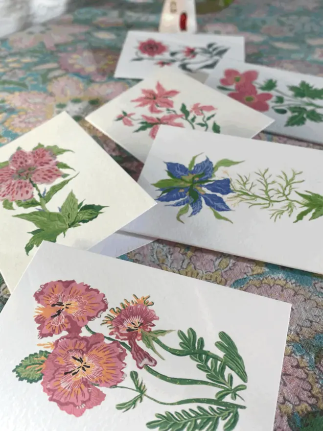 Mini Floral Cards (Pack Of 6)