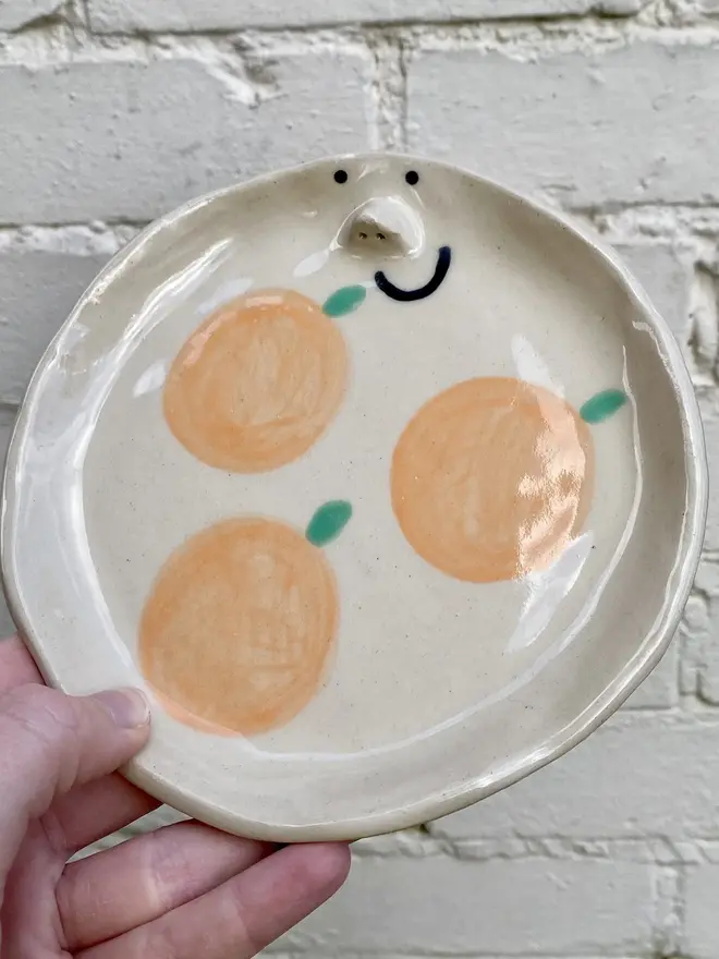 oranges clementine handmade ceramic side plate