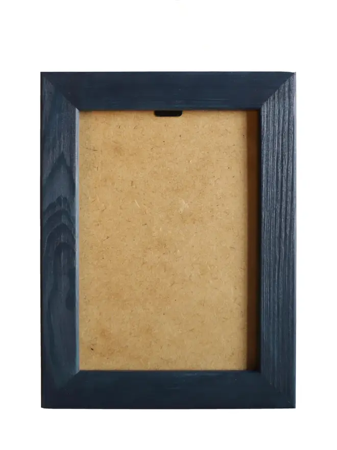 indigo empty flat wood picture frame