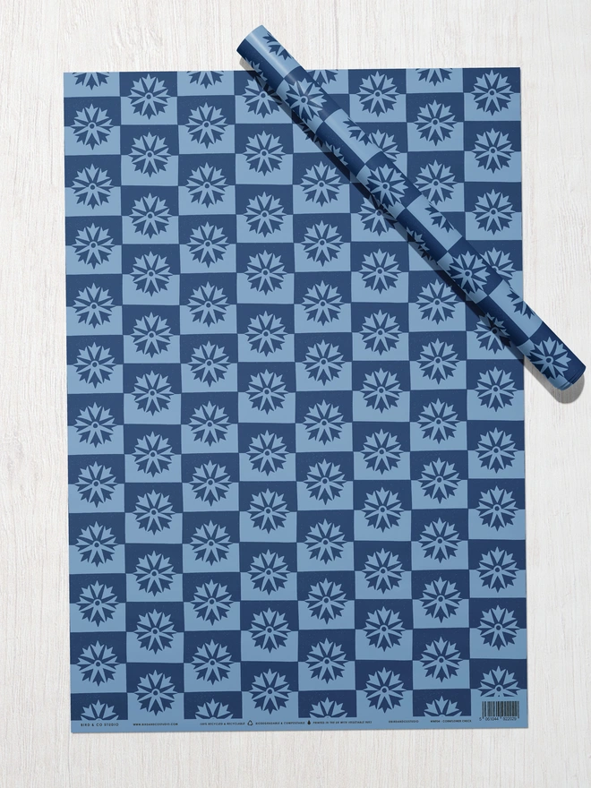 Cornflower blue gift wrap